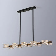 Modern Gold Crystal Linear Chandelier for Dining Room