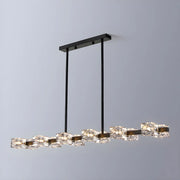 Modern Gold Crystal Linear Chandelier for Dining Room