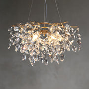 Modern Gold Finish Crystal Branch Chandelier