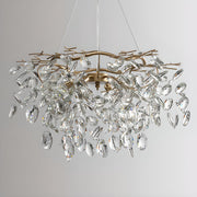 Modern Gold Finish Crystal Branch Chandelier