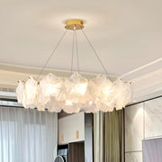 Modern Gold Flower Glass Petals Pendant Chandelier