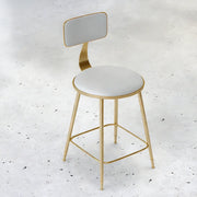 Modern Gold Low Back Upholstery Dining Chair with Footrest