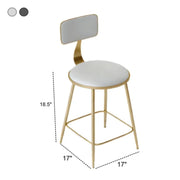 Modern Gold Low Back Upholstery Dining Chair with Footrest