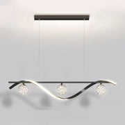 Modern Gold Wave Glass Globe Island Pendant Light