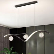 Modern Gold Wave Glass Globe Island Pendant Light