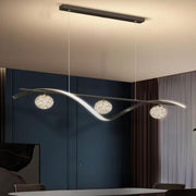 Modern Gold Wave Glass Globe Island Pendant Light