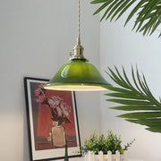 Modern Green White Glass Dome Metal Pendant Light