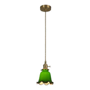 Modern Green White Glass Dome Metal Pendant Light