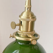 Modern Green White Glass Dome Metal Pendant Light