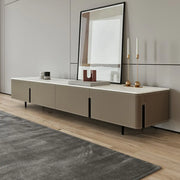 Modern Grey Stone Drawers Long TV Stand with Legs