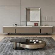 Modern Grey Stone Drawers Long TV Stand with Legs