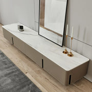 Modern Grey Stone Drawers Long TV Stand with Legs