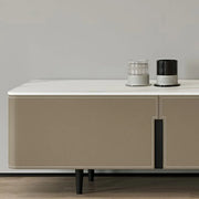 Modern Grey Stone Drawers Long TV Stand with Legs