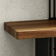 Modern Industrial Vertical Wood Wave 4-Tier Bookshelf