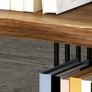 Modern Industrial Vertical Wood Wave 4-Tier Bookshelf
