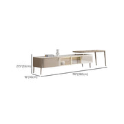 Modern Khaki Marble TV Stand with Cabinet Storage