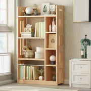Modern Kids Room Vertical Wooden Natural Bookshelf