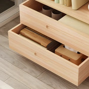 Modern Kids Room Vertical Wooden Natural Bookshelf