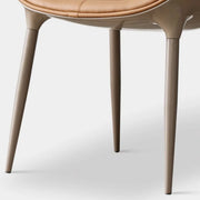 Modern Leather Armless Upholstered Solid Back Dining Chair