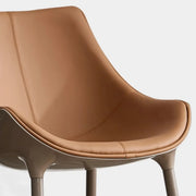 Modern Leather Armless Upholstered Solid Back Dining Chair