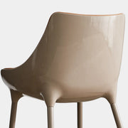 Modern Leather Armless Upholstered Solid Back Dining Chair