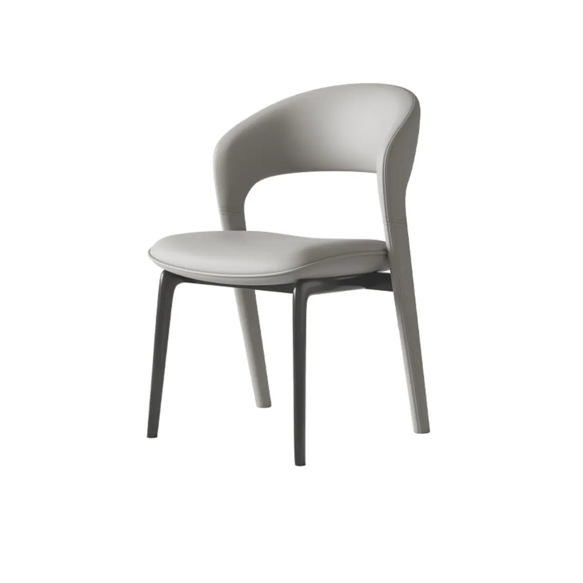 Modern Leather Ergonomic Curved Back Upholstered Dining Chair