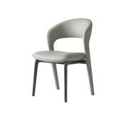 Modern Leather Ergonomic Curved Back Upholstered Dining Chair