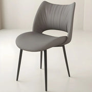 Modern Leather Open Back Upholstered Dining Chair