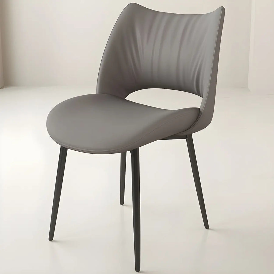 Modern Leather Open Back Upholstered Dining Chair