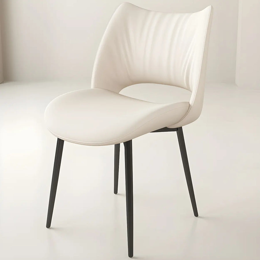 Modern Leather Open Back Upholstered Dining Chair