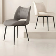 Modern Leather Open Back Upholstered Dining Chair