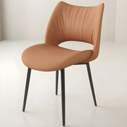 Modern Leather Open Back Upholstered Dining Chair