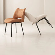 Modern Leather Open Back Upholstered Dining Chair