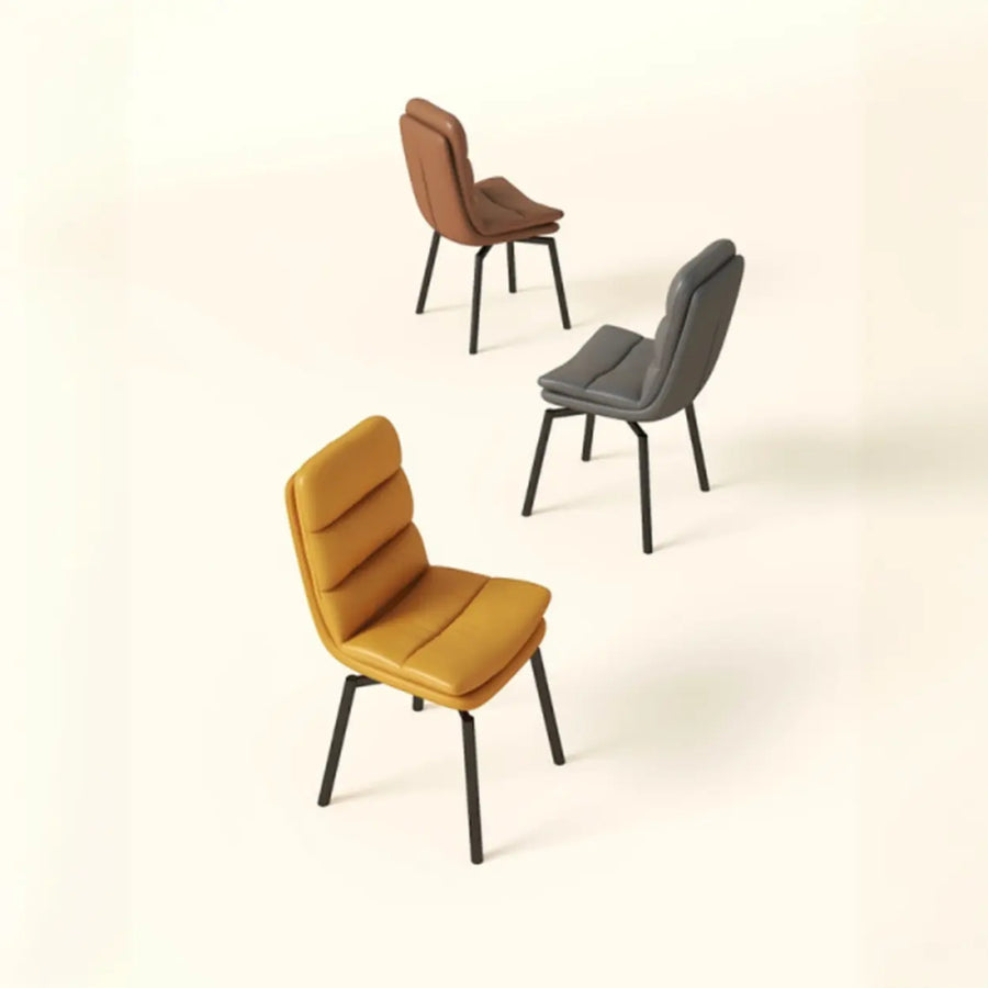 Modern Leather Padded Swivel Upholstered Dining Chair