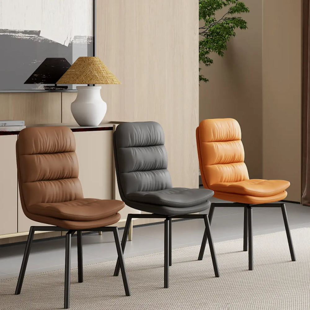 Modern Leather Padded Swivel Upholstered Dining Chair