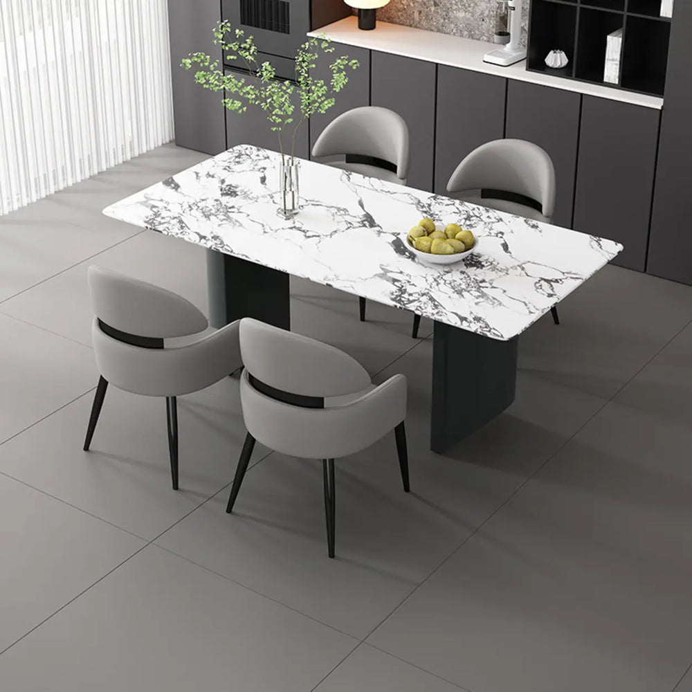 Modern Leather Upholstered Dining Chairs With Arms
