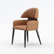Modern Leather Upholstered Dining Chairs With Arms