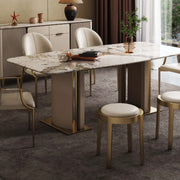 Modern Leather Upholstered Ergonomic Back Arm Dining Chair