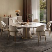 Modern Leather Upholstered Ergonomic Back Arm Dining Chair