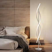Modern LED Bedroom White Spiral Acrylic Floor Lamp