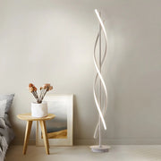 Modern LED Bedroom White Spiral Acrylic Floor Lamp