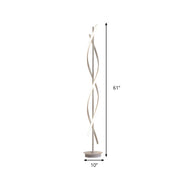 Modern LED Bedroom White Spiral Acrylic Floor Lamp