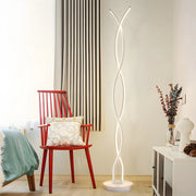 Modern LED Bedroom White Spiral Acrylic Floor Lamp