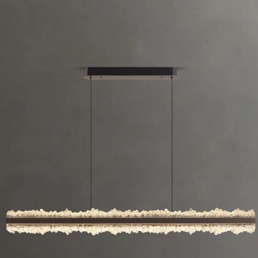 Modern Linear Crystal Chandelier for Dining Room Decor