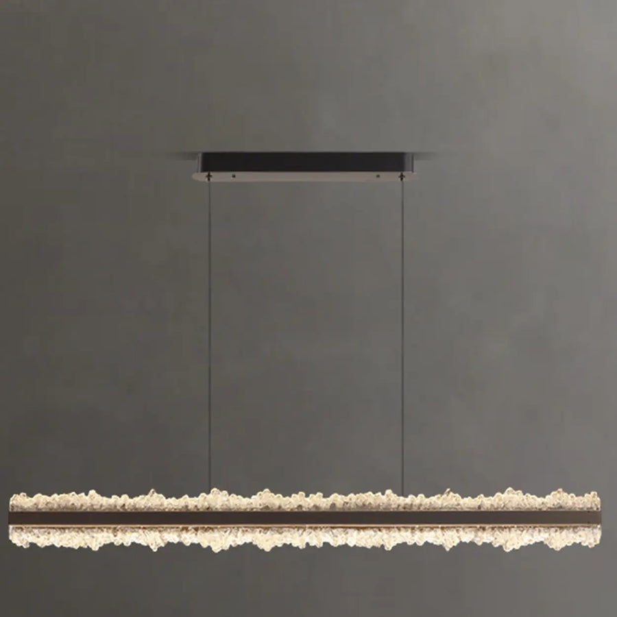 Modern Linear Crystal Chandelier for Dining Room Decor