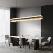 Modern Linear Crystal Chandelier for Dining Room Decor