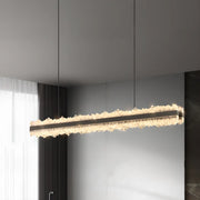 Modern Linear Crystal Chandelier for Dining Room Decor