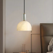 Modern Living Room Dome White Glass Pendant Light