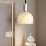 Modern Living Room Dome White Glass Pendant Light