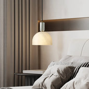 Modern Living Room Dome White Glass Pendant Light